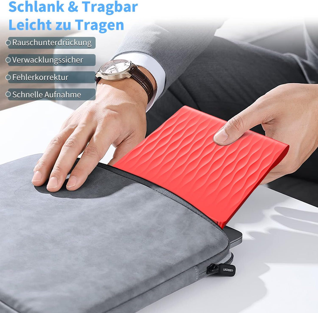 LPUNCD DVD CD Laufwerk Extern, USB 3.0 & Type-C Portable DVD Brenner, CD DVD +/-RW ROM DVD Drive für