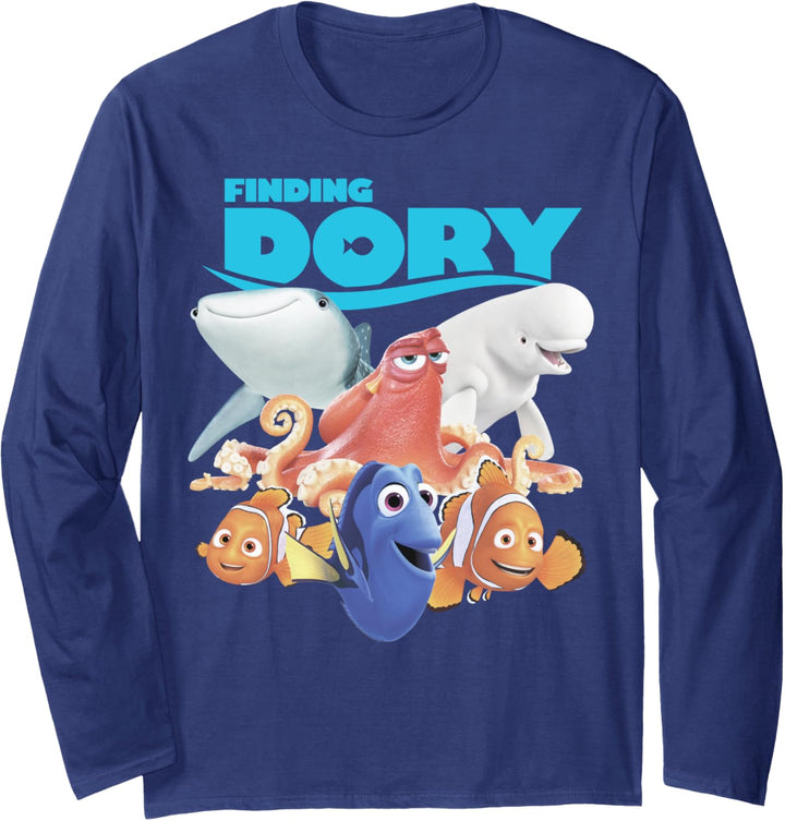 Disney Pixar Finding Dory Group Shot Logo Poster Langarmshirt