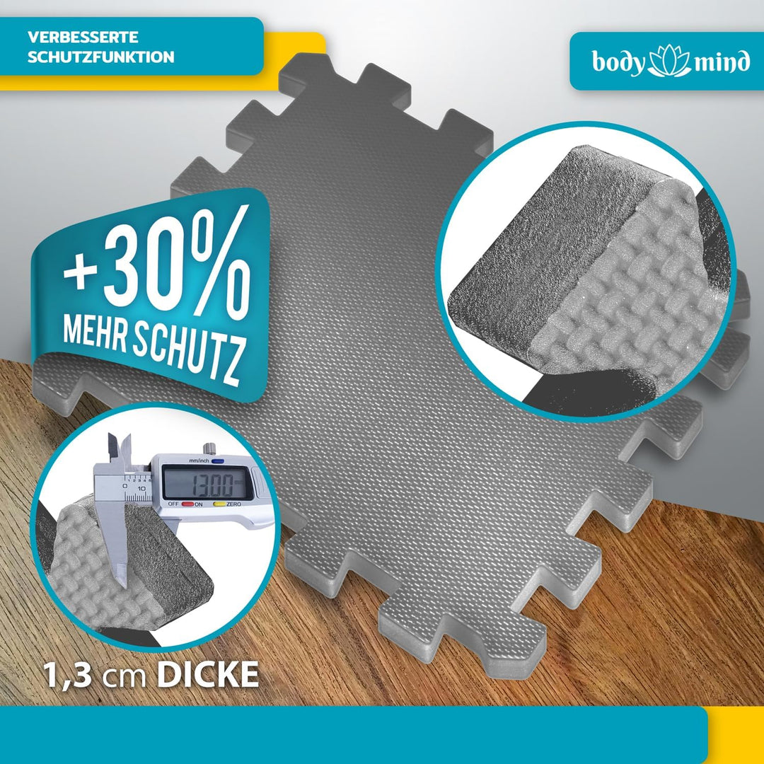Boden-Schutzmatten XXL Set; Fitnessmatte Bodenschutz Puzzle-Matte; Unterlegmatte für Fitnessgeräte T