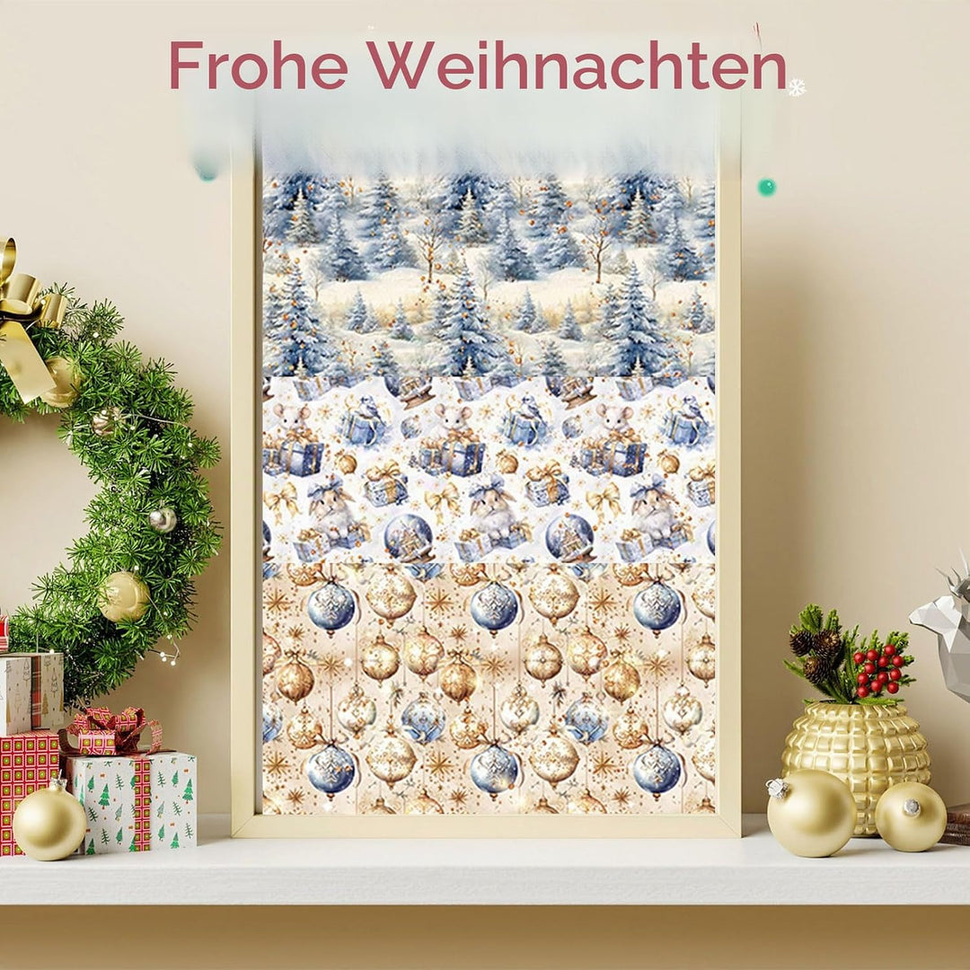 Scrapbooking Papier 24 Blatt/12 Designs, Doppelseitiges Weihnachtstheme Designpapier, Bastelpapier D
