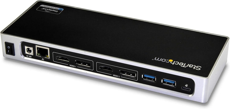 StarTech.com USB-C und USB-A DisplayLink Docking Station - Dockingstation für 2x Monitore 4K 60Hz Di