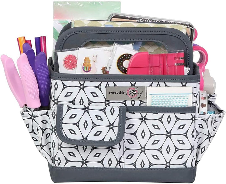 Everything Mary Schreibtisch-Organizer EVM12830-3, geometrisch, Grau/cremefarben Dunkelgrau, Dunkelg