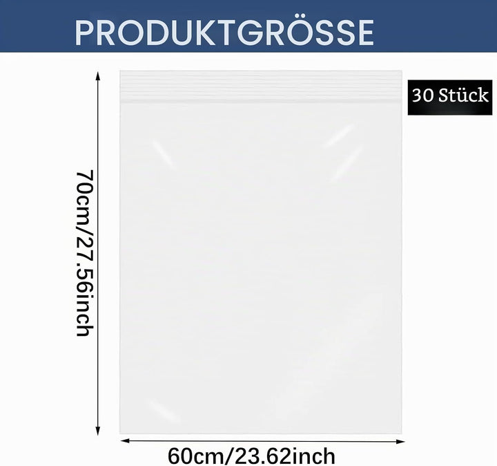 Wiederverwendbare Druckverschlussbeutel, grosse Reisekleidung, Aufbewahrungstaschen, transparent, tr