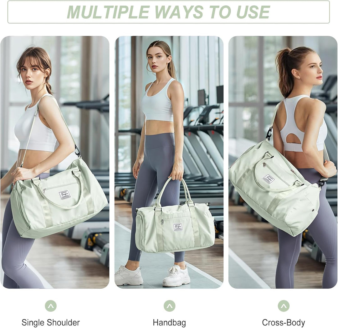 HYC00 Sport Duffel Bag Damen Herren Handgepäck Sporttasche mit Nassfach &amp; Schuhfach, Reisetasche Dam