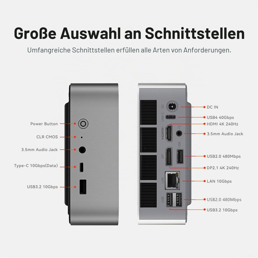 Beelink Mini PC SER9 MAX, AMD Ryzen AI 7 H 350 (8C/16T, bis zu 5.0GHz) 32GB DDR5 RAM 1TB PCIe4.0 SSD