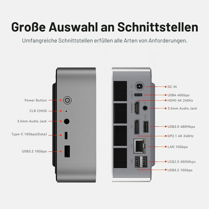 Beelink Mini PC SER9 MAX, AMD Ryzen AI 7 H 350 (8C/16T, bis zu 5.0GHz) 32GB DDR5 RAM 1TB PCIe4.0 SSD