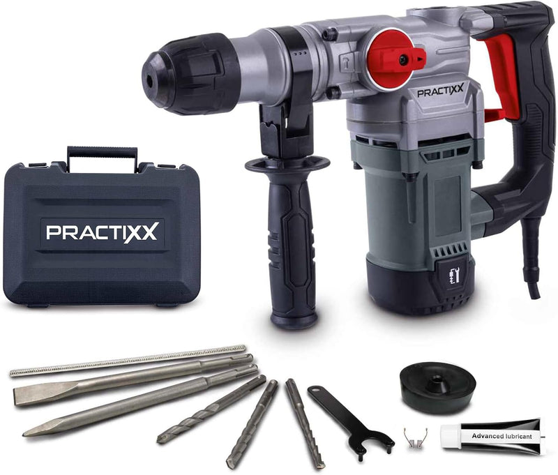 Practixx 3in1 Bohrhammer PX-BH-5 Abbruchhammer mit 5 Joule & 1050W | 28mm Bohrleistung in Beton | SD