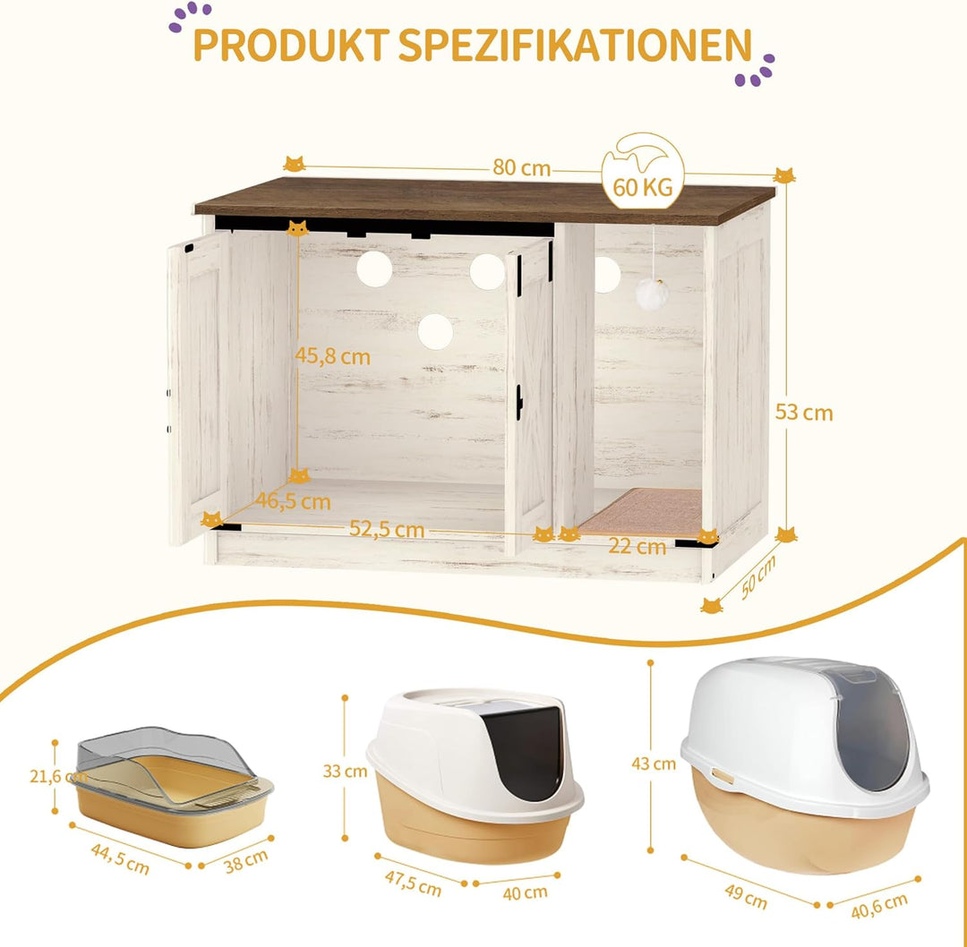 Hzuaneri Katzenschrank, Katzentoilette, Katzenklo Schrank, Versteckte Katzentoilette Kabinett Möbel