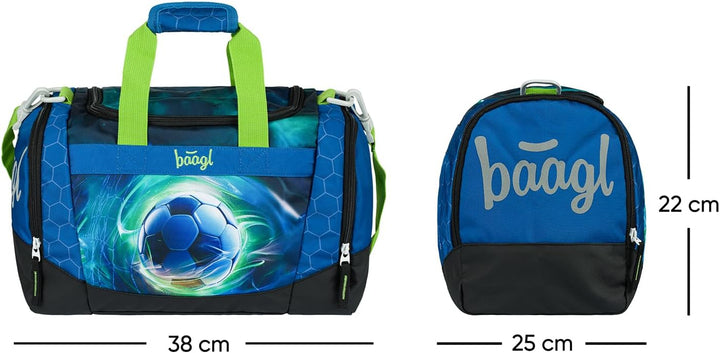 Baagl Sporttasche Reisetasche Kinder Jungen Schwimmtasche - Fussball Ball | Kompakt und Robust für S