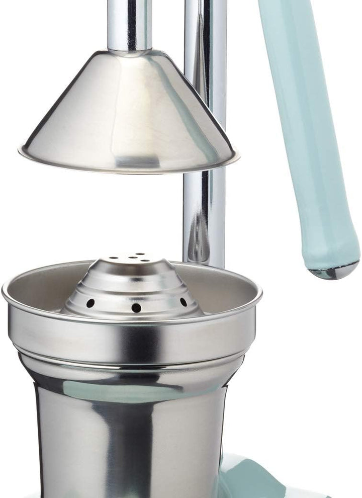 Living Nostalgia KitchenCraft – Zitruspresse mit manuellem Hebel, Aluminium- und Edelstahl-Kollektio
