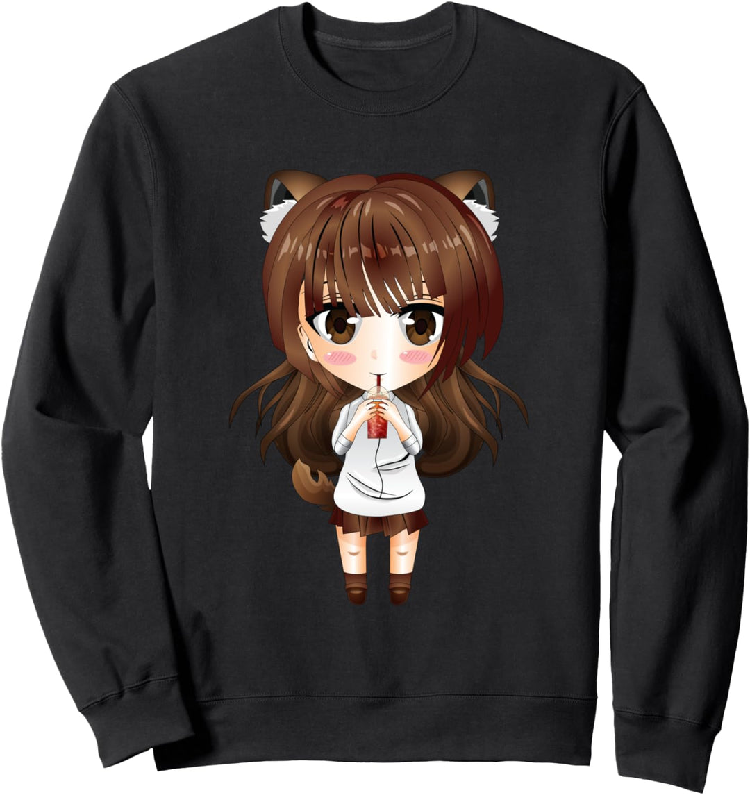 Kawaii Anime Chibi Cat Girl Bubble Milk Tea Boba Life Bae Sweatshirt