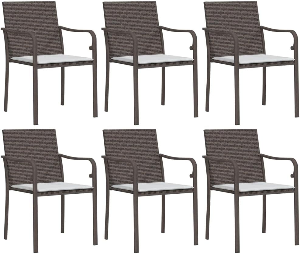 Festnight Poly Rattan Sitzgruppe Gartenmöbel Set Garten Essgruppe 6 Personen Gartenmöbel Set mit 6 G