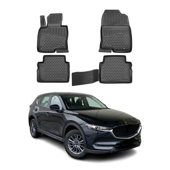 OMAC Gummimatten Fussmatten kompatibel mit Mazda CX-5 2017-2025 TPE Automatten Schwarz 4X CX-5 2017-