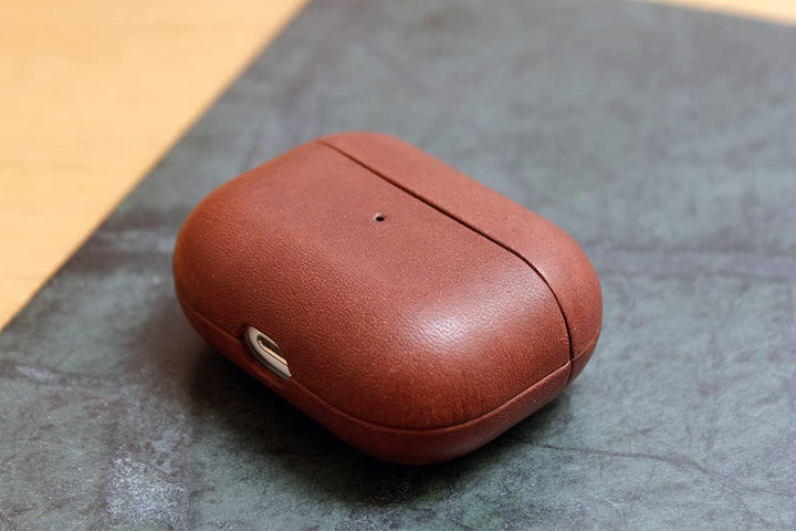 AirPod Pro Case, Hülle für AirPods - Pflanzlich Gegerbtes Leder Handmade in Germany Dunkelbraun (Air