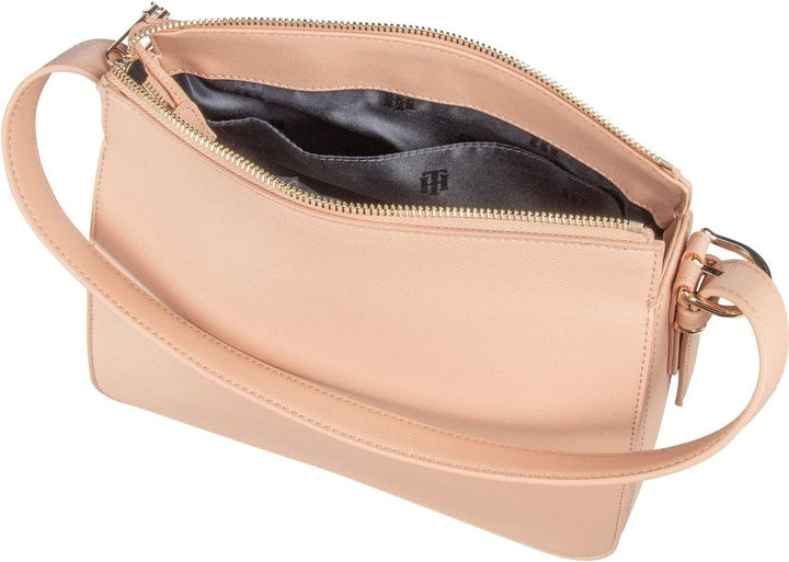 Tommy Hilfiger Damen Timeless TH Zeitlose Schultertasche, M Sandrift, Sandrift