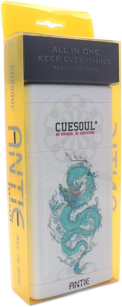 CUESOUL ANTIE Hard Dart Case, Hält 6 Steeldarts/Soft Tip Darts und zusätzliches Zubehör, mit Vier my