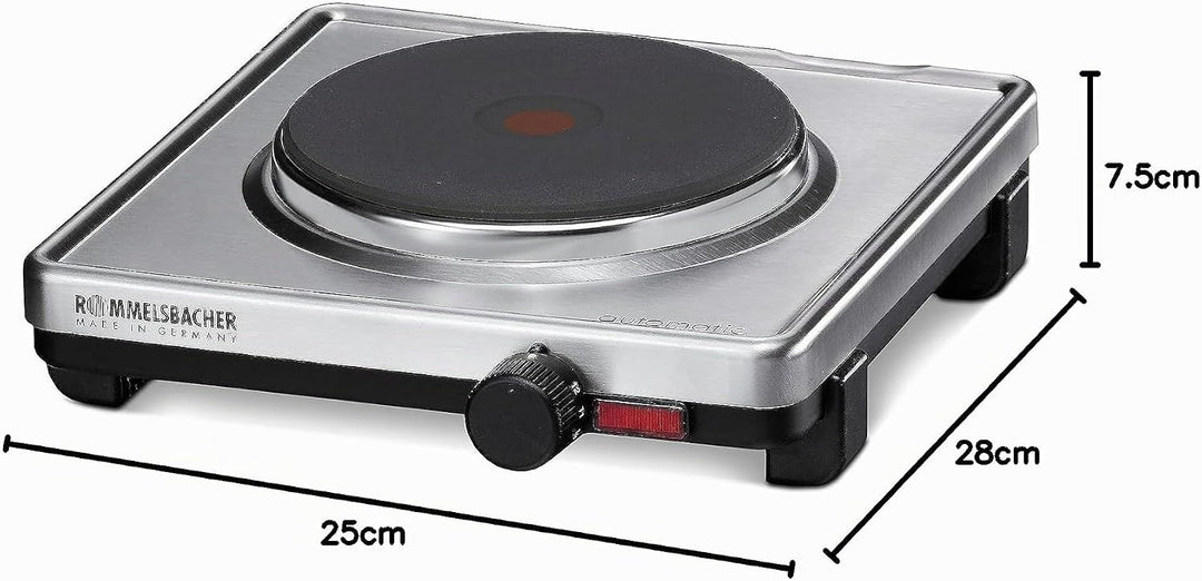 ROMMELSBACHER Automatik Einzelkochplatte AK 1599/E - Gehäuse aus Edelstahl, Gussheizplatte 145 mm -