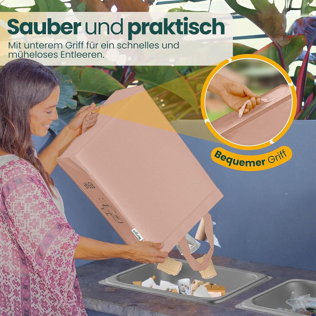 Norggo 3er-Pack Recycling System Taschen - Mülltrennsystem 3fach - Recycling Behälter 40 L - Mülltre