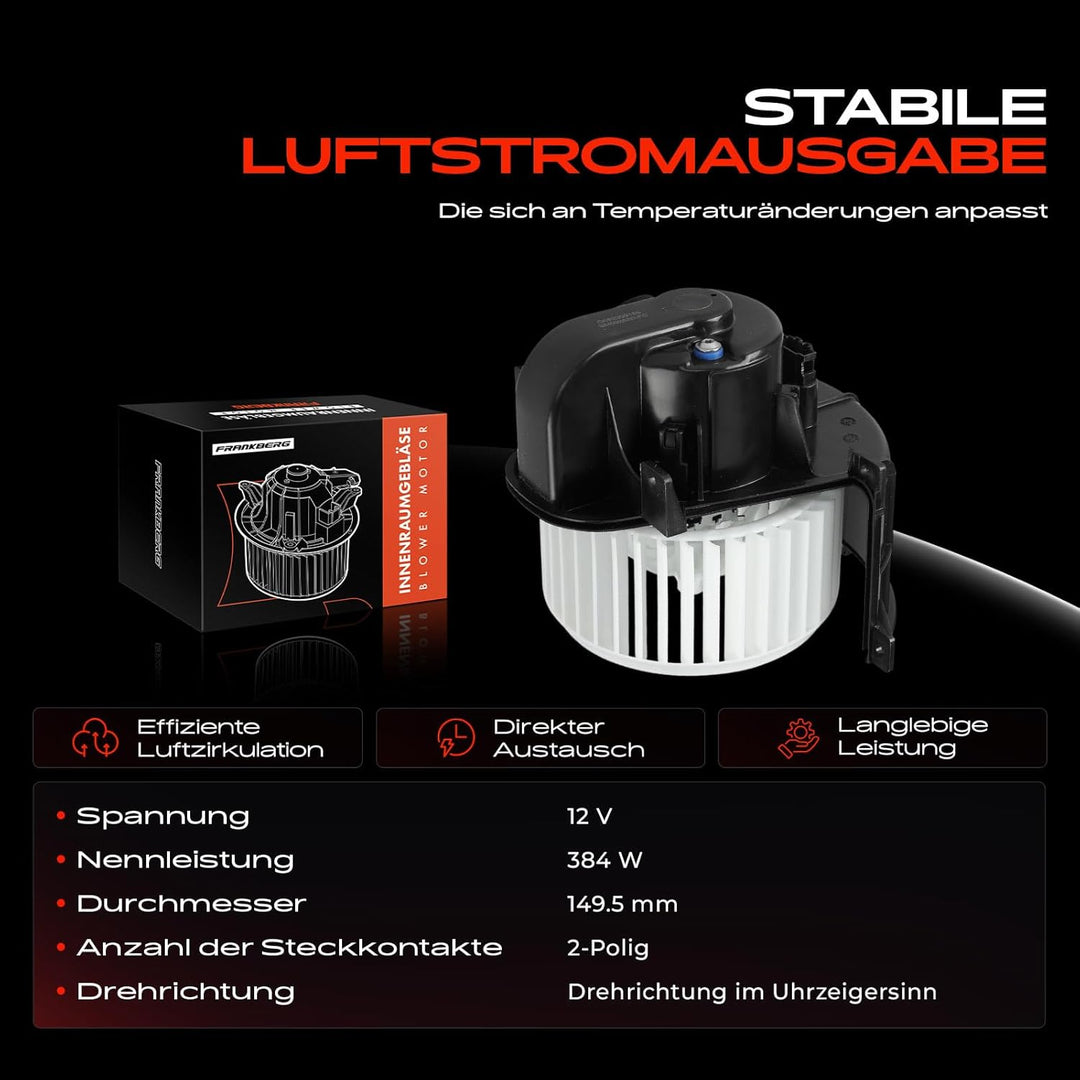 Frankberg Heizungsgebläse Gebläsemotor Kompatibel mit Q7 2006-2015 C.a.y.e.n.n.e 2002-2010 A.m.a.r.o