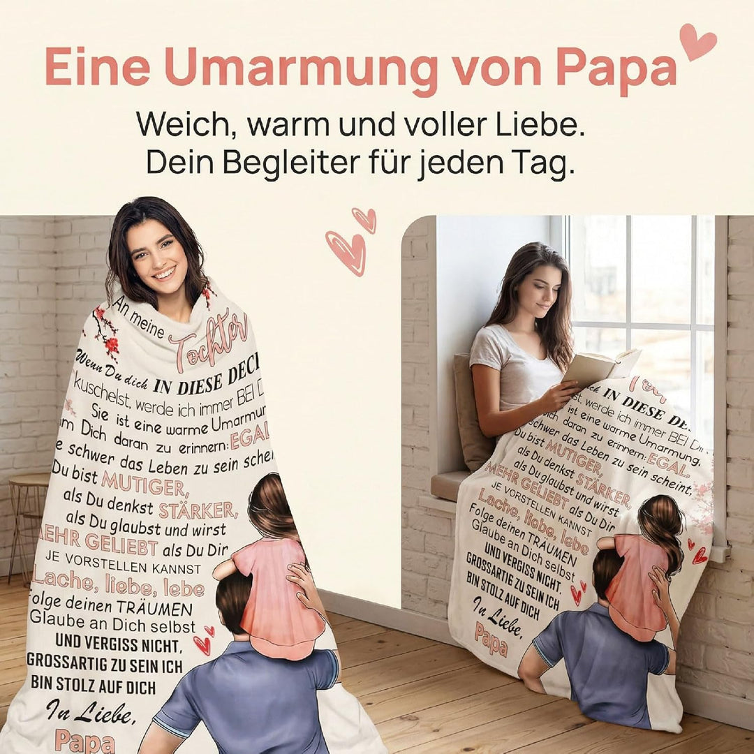 Personalisierte Kuscheldecke an Meine Tochter Von Papa, Super Weiche Decke, Decke von Vater an die T