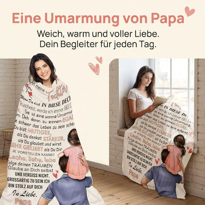 Personalisierte Kuscheldecke an Meine Tochter Von Papa, Super Weiche Decke, Decke von Vater an die T