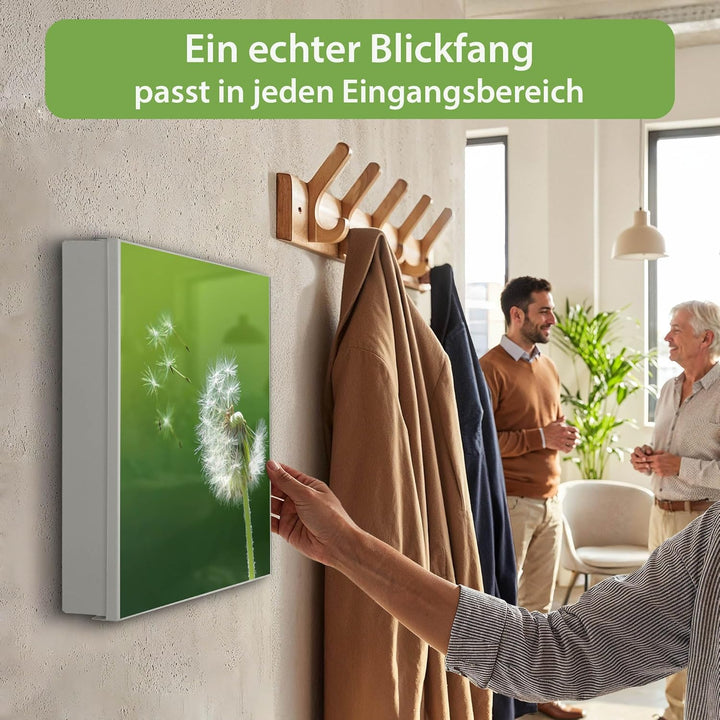 banjado Grosser Schlüsselkasten Metall - Schlüsselbox 30x30cm mit 32 Haken - Schlüsselkasten modern