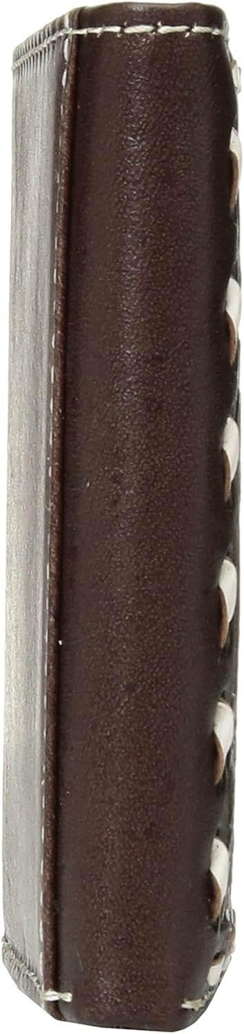 Ariat Unisex-Adults Floral Inlay Buck Edge Trifold Wallet, Brown