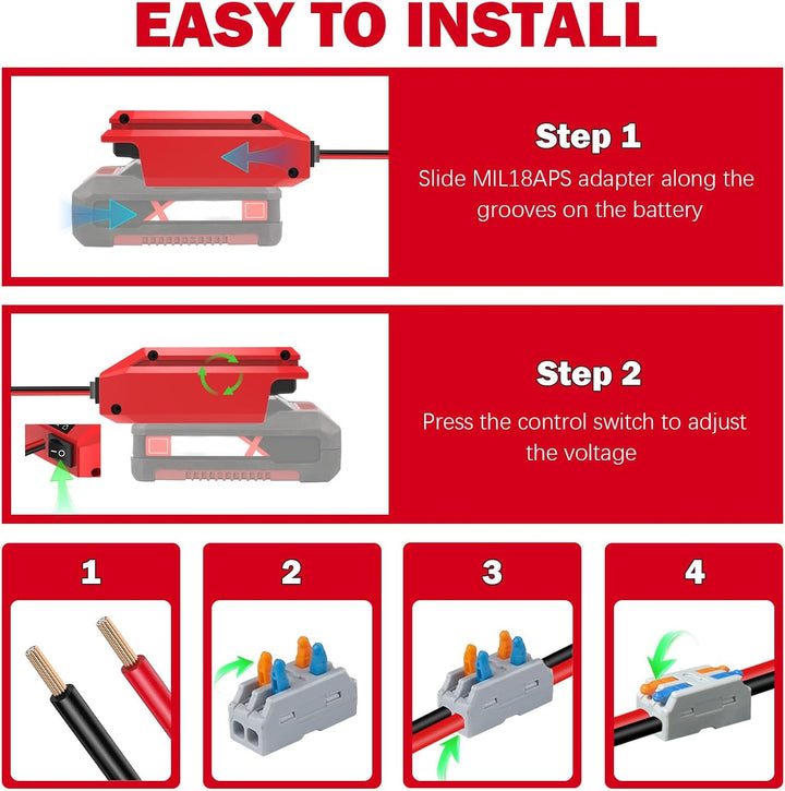Adapter für Einhell 18V zu 12V Step Down Konverter,DIY Ladegerät Konverter