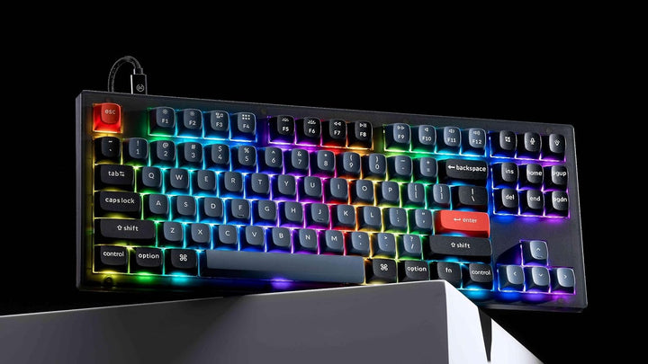 Keychron Schlüssel V3 TKL Frost Schwarz RGB Schlüssel Rot H V3-C1-DE