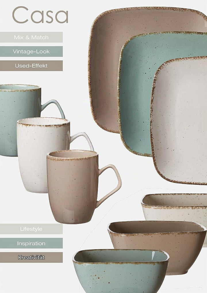 Ritzenhoff &amp; Breker Brunch- und Frühstücksgeschirr-Set Casa, 12-teilig, Creme, 38 x 27 x 27 cm Frühs
