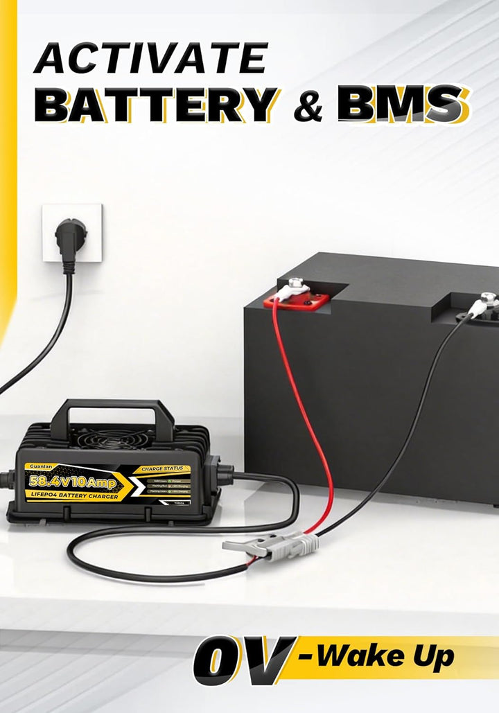 58,4V 10A LiFePO4 Lithium Batterie Ladegerät für 48V(51,2V) Lithium Eisenphosphat, Ladegerät für Lit