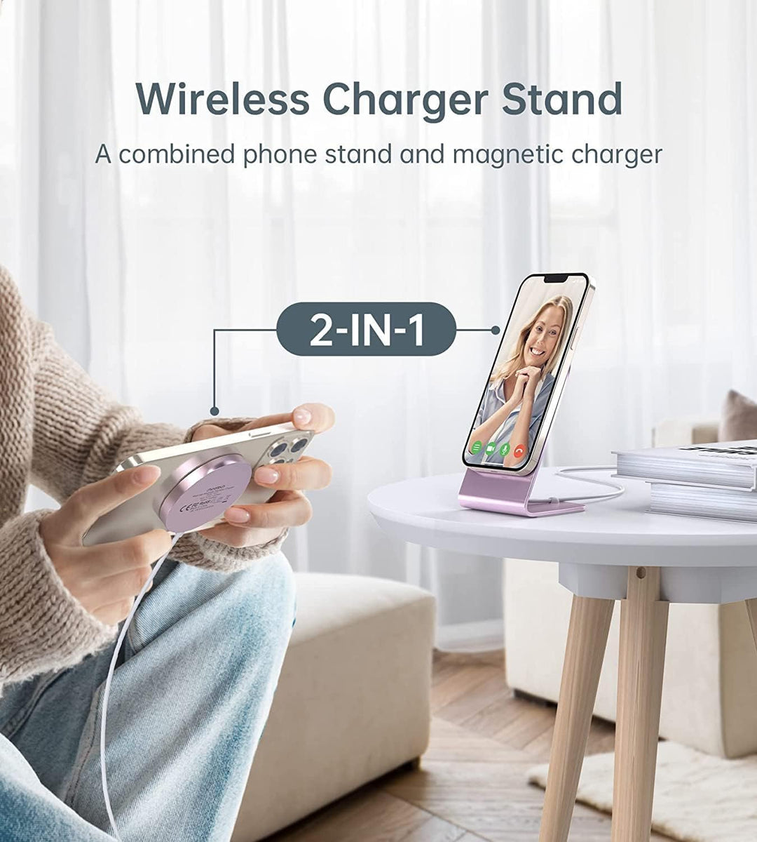 Ladegerät,Wireless Charger mit iPhone ladestation,induktive ladestation,magnetisch Induktionsladeger
