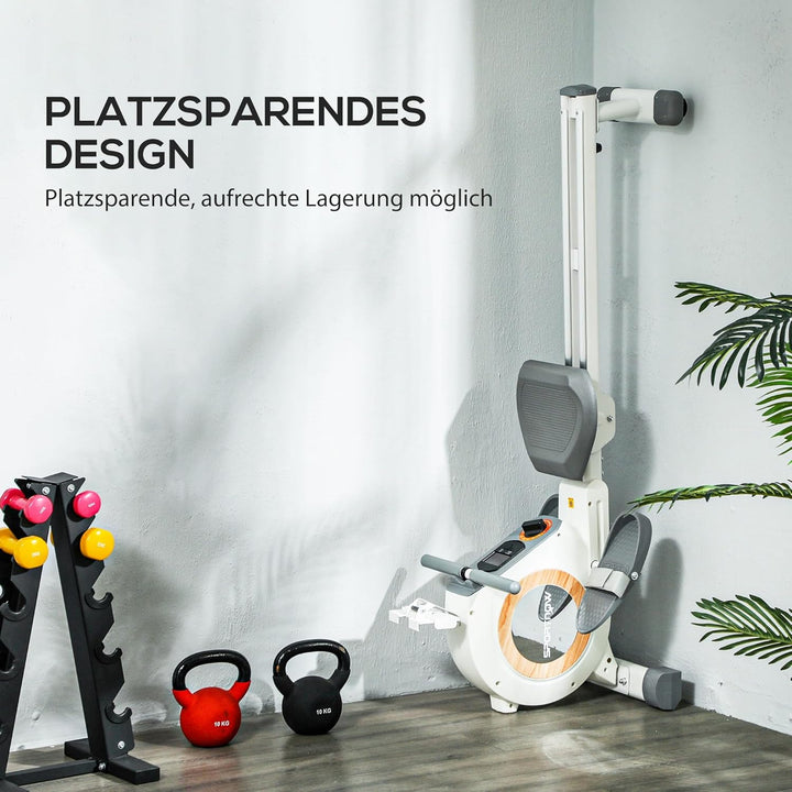 SPORTNOW Rudergerät für Zuhause, Leises Magnetisches Rudergerät mit 16 Widerstandsstufen, LCD-Monito