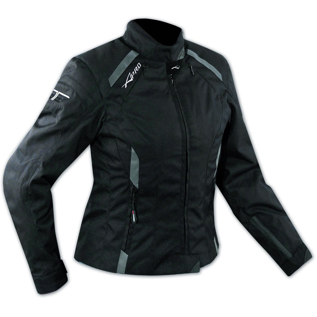 A-Pro Jacke Textil Damen Motorrad Racing All Season CE Protektoren Schwarz XXL