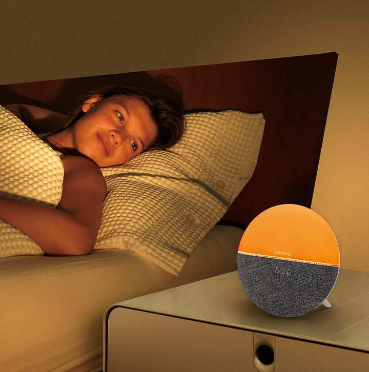 Lenco CRW-4 Uhrenradio - Wellness Wake-Up-Light - Lichtwecker mit Bluetooth - PLL FM Empfänger - zwe