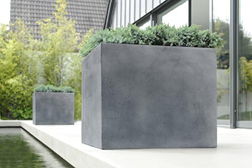Casa Mina Esteras Pflanzkübel gross aussen - Fiberglas Blumenkübel 27x27x27cm - Premium Pflanzgefäss