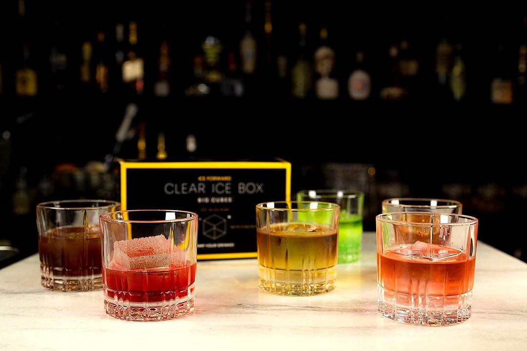Clear Ice Box Big Cubes | Eisbox mit Eiswürfelform für 6 grosse, klare Eiswürfel | je 5 x 5 x 5 cm |