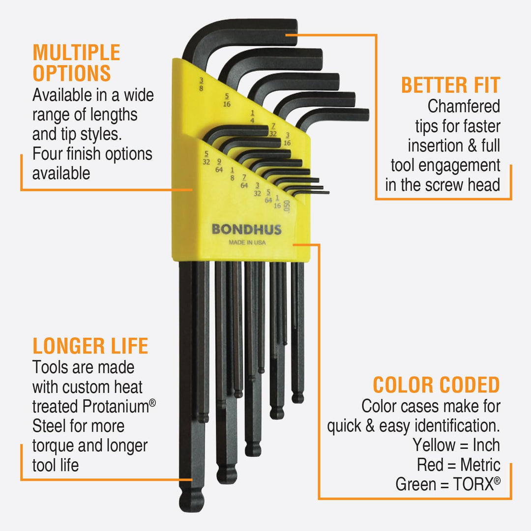 Bondhus 10937 Ball-Head Offset Screwdrivers in 13-Piece Set'