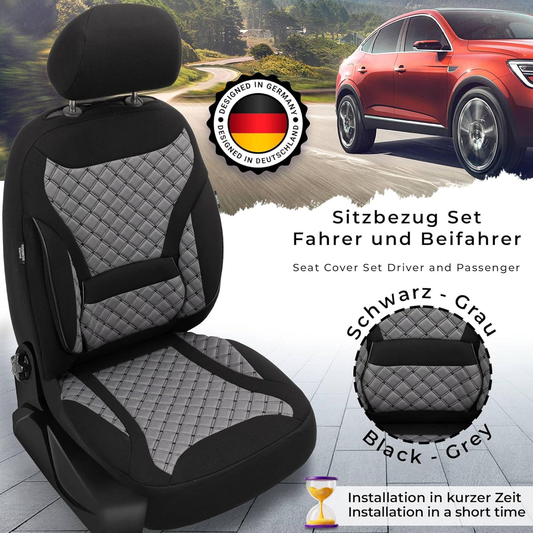 BREMER SITZBEZÜGE Mass Sitzbezüge Schonbezüge für Mercedes GLK X204 ZM1 ZM1 - Schwarz / Grau GLK X20