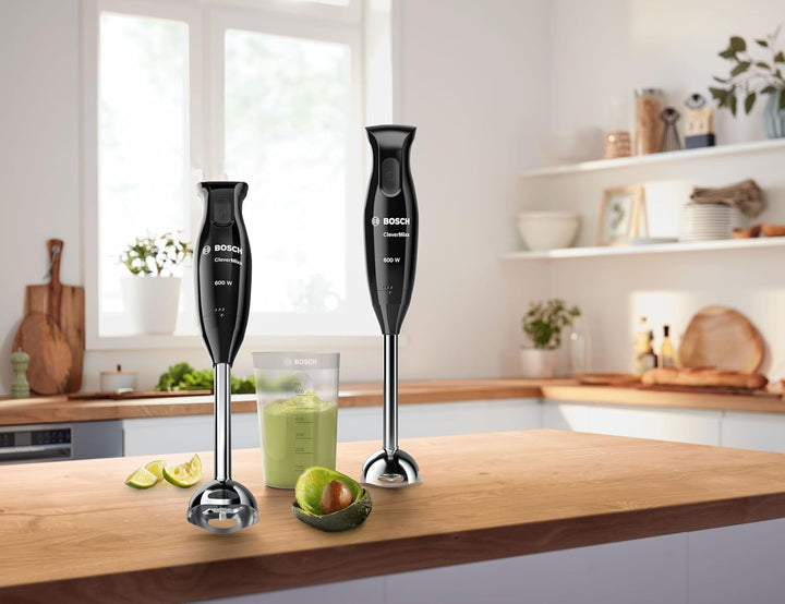 Bosch MSM2610B Handmixer CleverMixx mit vier Klingen, 600 W, schwarz / grau Mixer und Hackbrett Únic