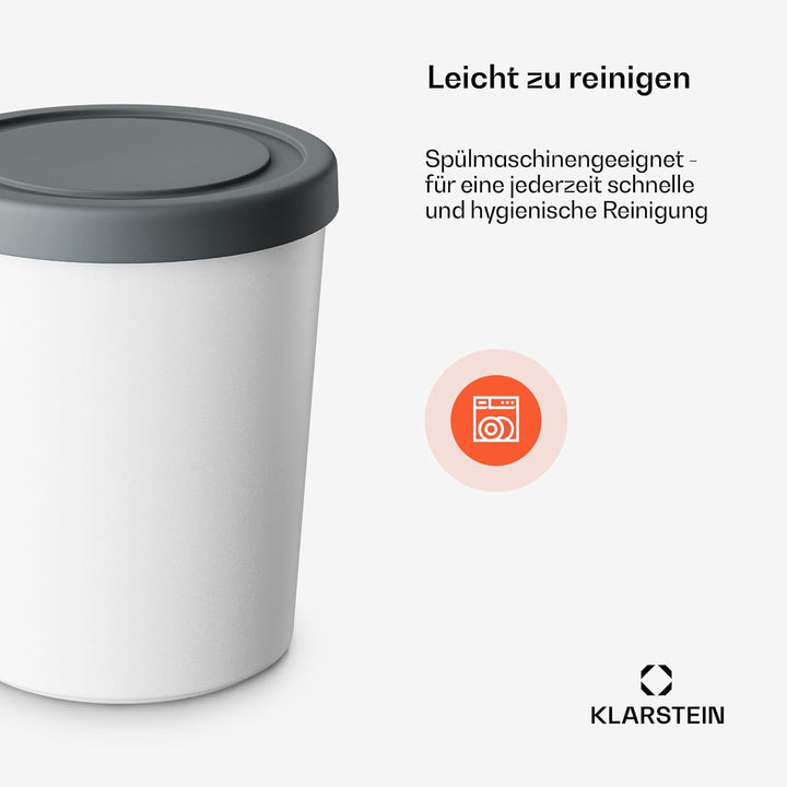 Klarstein Eisbehälter Für Speiseeis – 4x 180ml, Mit Deckel, Spülmaschinenfest, Kunststoff, Für Selbs
