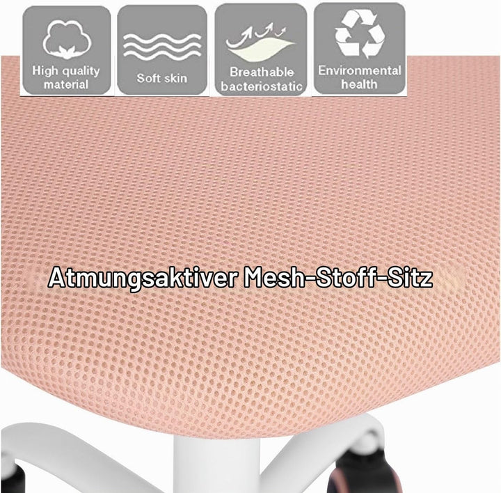FurnitureR Home Office Stuhl, ergonomischer höhenverstellbarer Drehstuhl mit Rollen, moderner Comput