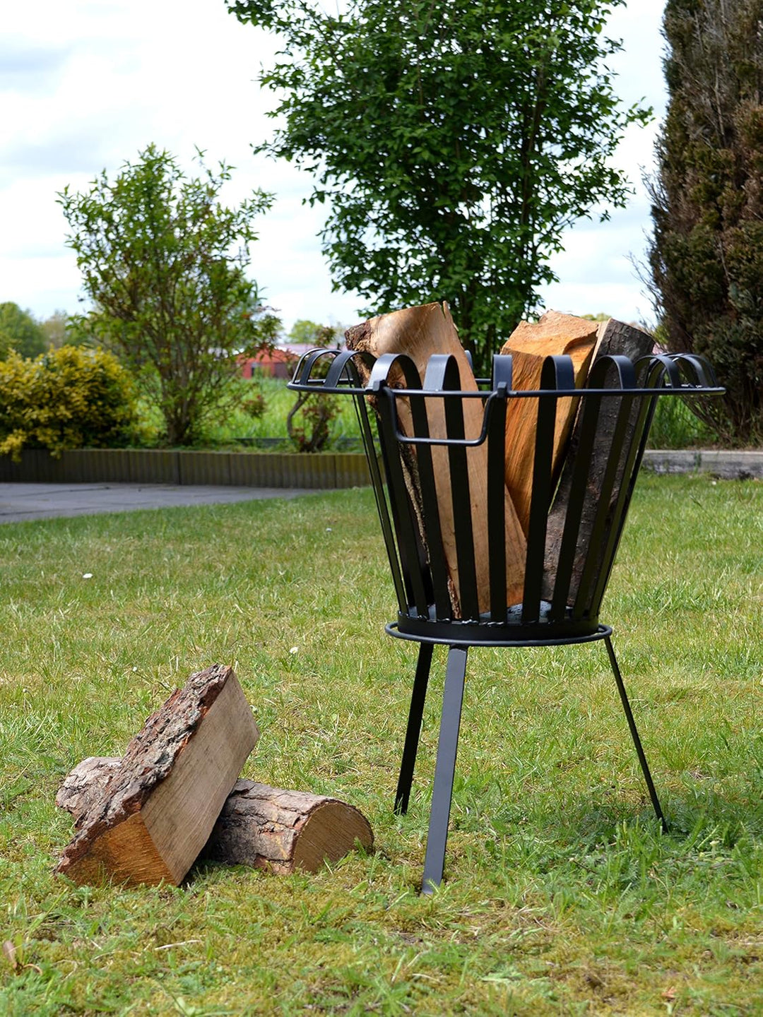 Feuerkorb aus Metall, 2-teilig- schnelle Montage. Feuerstelle, Gartenfeuer, Lagerfeuer, Gartenkamin
