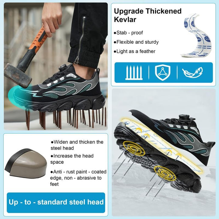 Mitudidi Sicherheitsschuhe Herren Unisex Stahlkappenschuhe Sportliche Arbeitsschuhe Damen Atmungsakt