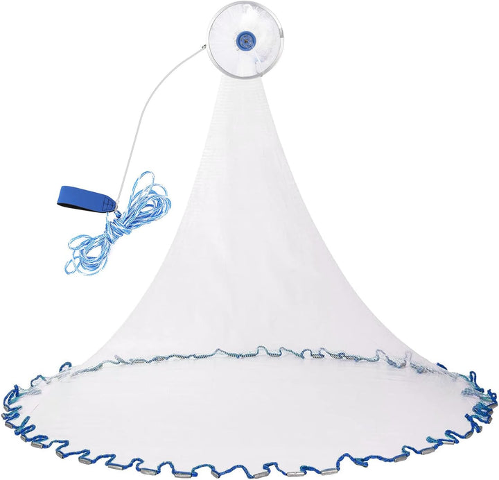 Cocoarm Fischernetz Hand Überwurf Angelnetz aus Nylon Angeln Net Tragbares Erweiterbar Nylon Mesh Ne