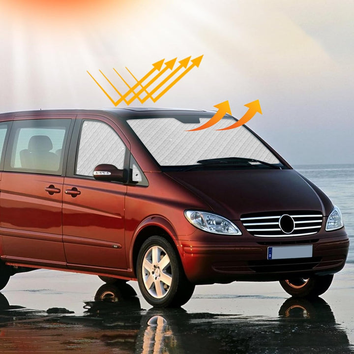 Wohnmobil Windschutzscheibe Sonnenschutz kompatibel mit Mercedes-Benz VITO II W639 2003-2014, Sonnen