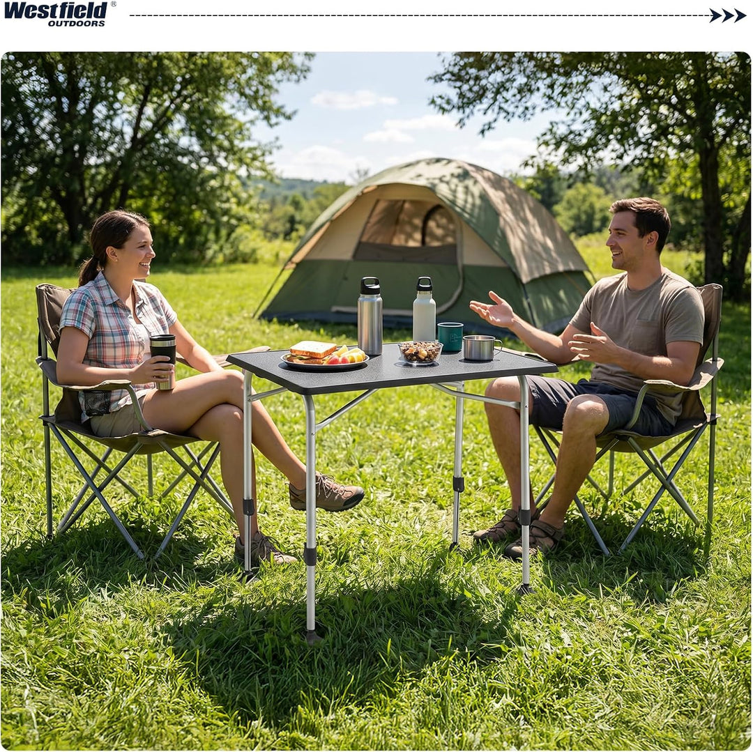 Westfield Outdoors Viper 80 Campingtisch, höhenverstellbarer Gartentisch, 80 x 60 cm Tischplatte für