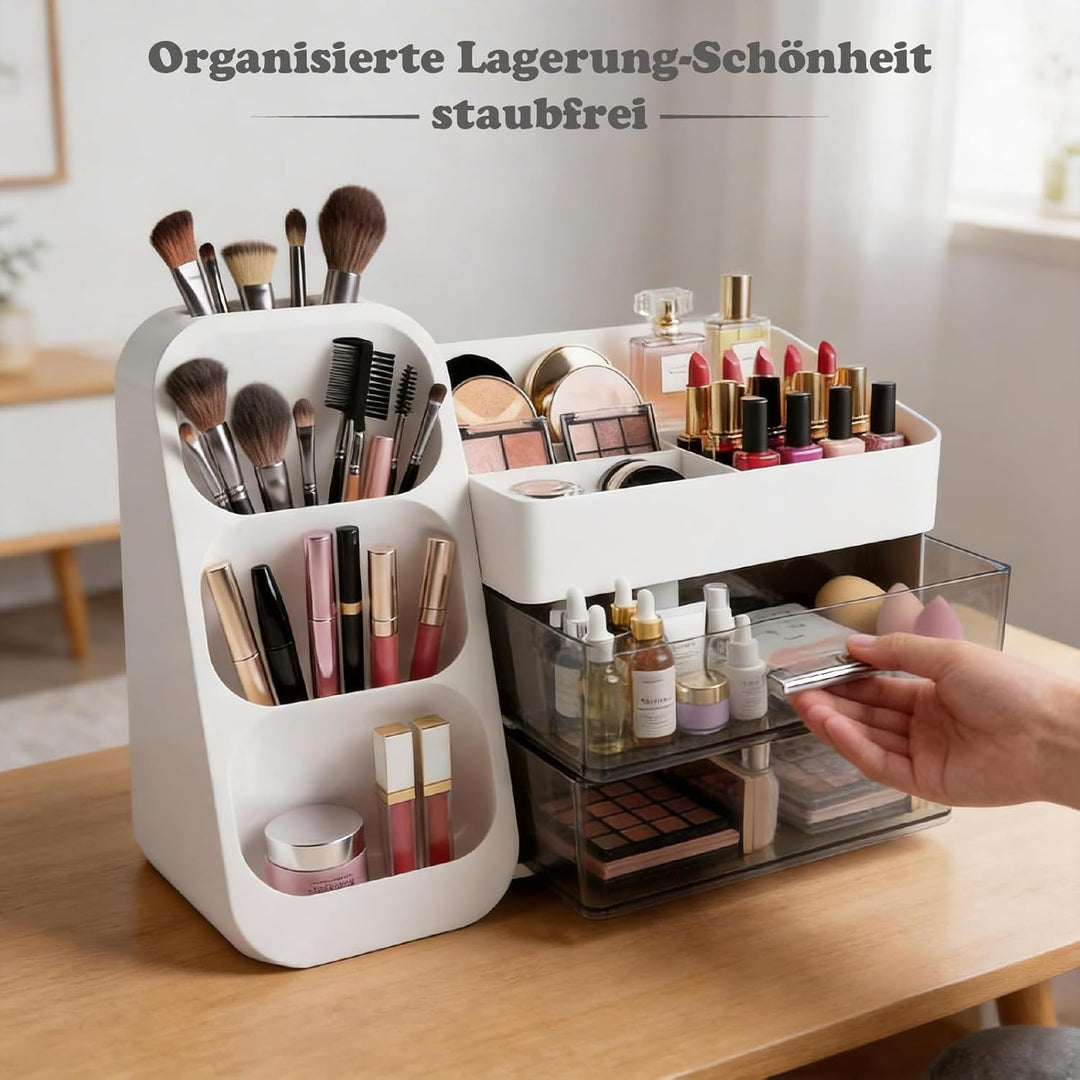 Make-Up Organizer für Kosmetik und Schminktisch Organizer, grosse Kapazität mit 3 Schubladen, robust