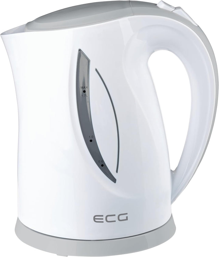 ECG RK 1758 Grey, Wasserkocher, 1,7 Liter, Grau-weiss, Plastik, 1.7 liters