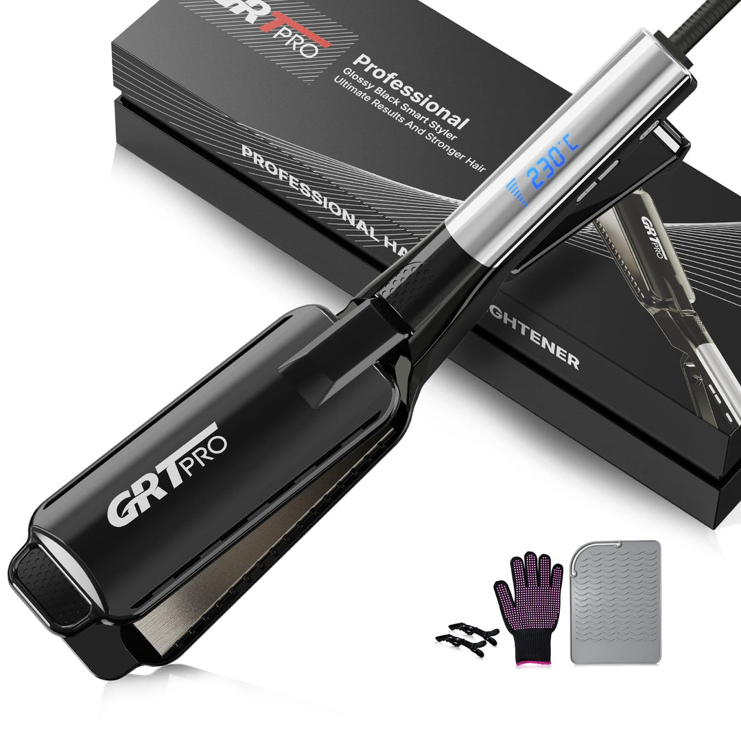 Glätteisen Breit Extra 55mm Haarglätter Professioneller Styler, Anti-Frizz Ionen-Technologie Keramik